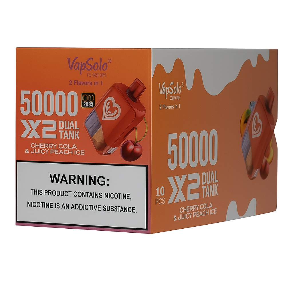 VapSolo Twins - Cherry Cola & Juicy Peach Ice 50K