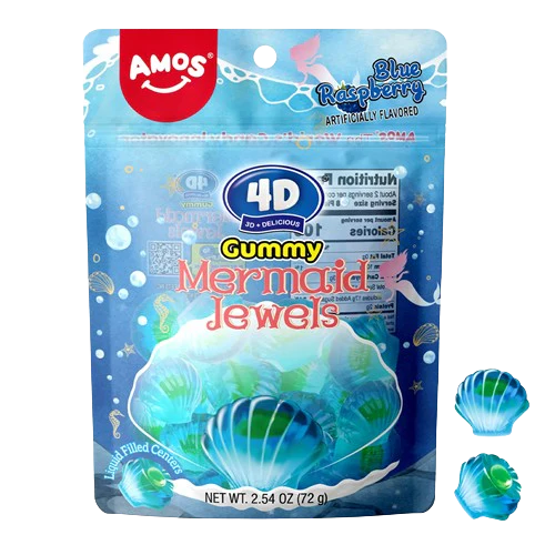 Amos 4D Fruit Gummy - Mermaid Jewels Juice Filled
