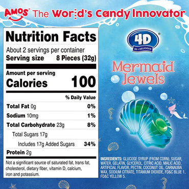 Amos 4D Fruit Gummy - Mermaid Jewels Juice Filled