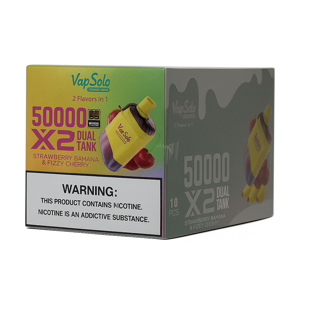 VapSolo Twins - Strawberry Banana & Fizzy Cherry 50K