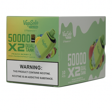 VapSolo Twins - Peach Berry & Kiwi Passionfruit Guava 50K