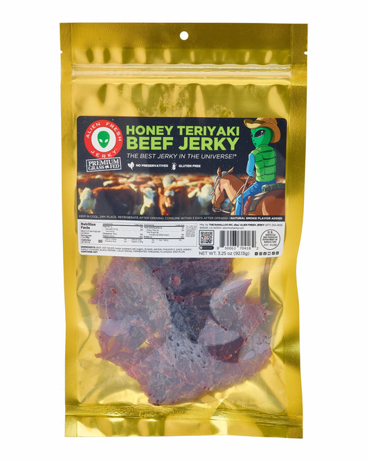 Alien Fresh Jerky - Grass-Fed Honey Teriyaki Beef Jerky