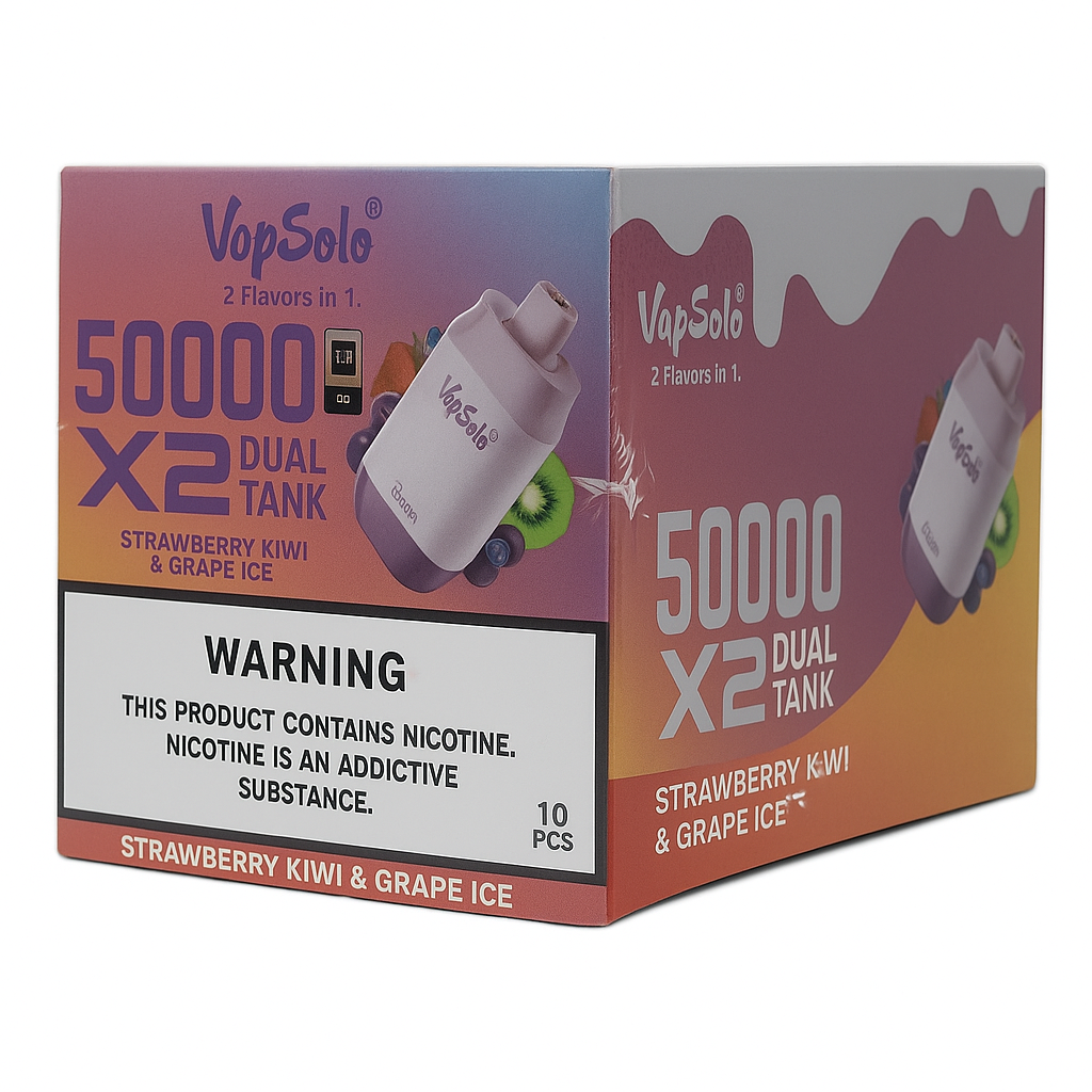 VapSolo Twins - Strawberry Kiwi & Grape Ice 50K