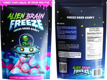 Alien Brain Freeze - Freeze Dried Cotton Candy Taffy Planets