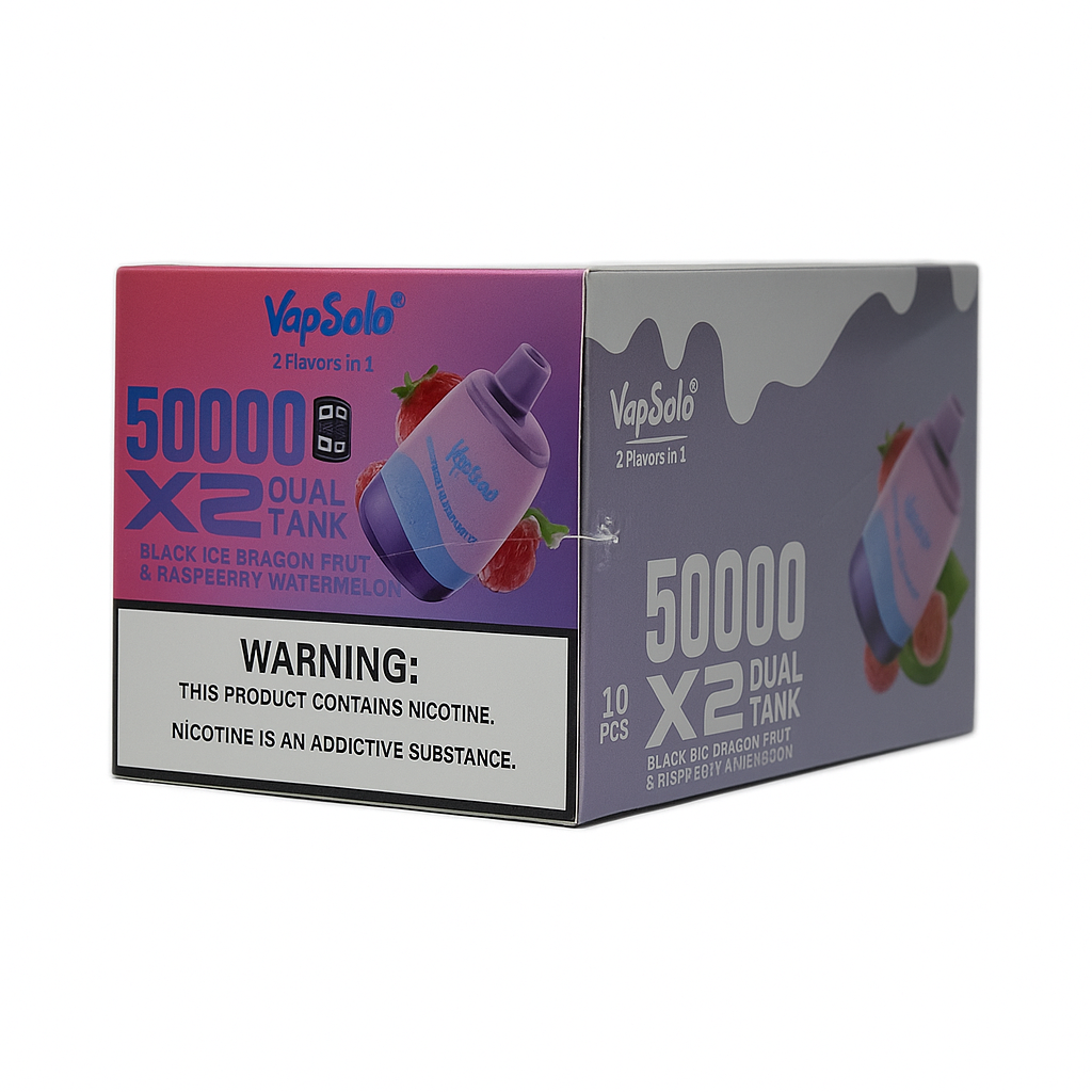 VapSolo Twins - Black Ice Dragon Fruit Strawberry & Raspberry Watermelon 50K