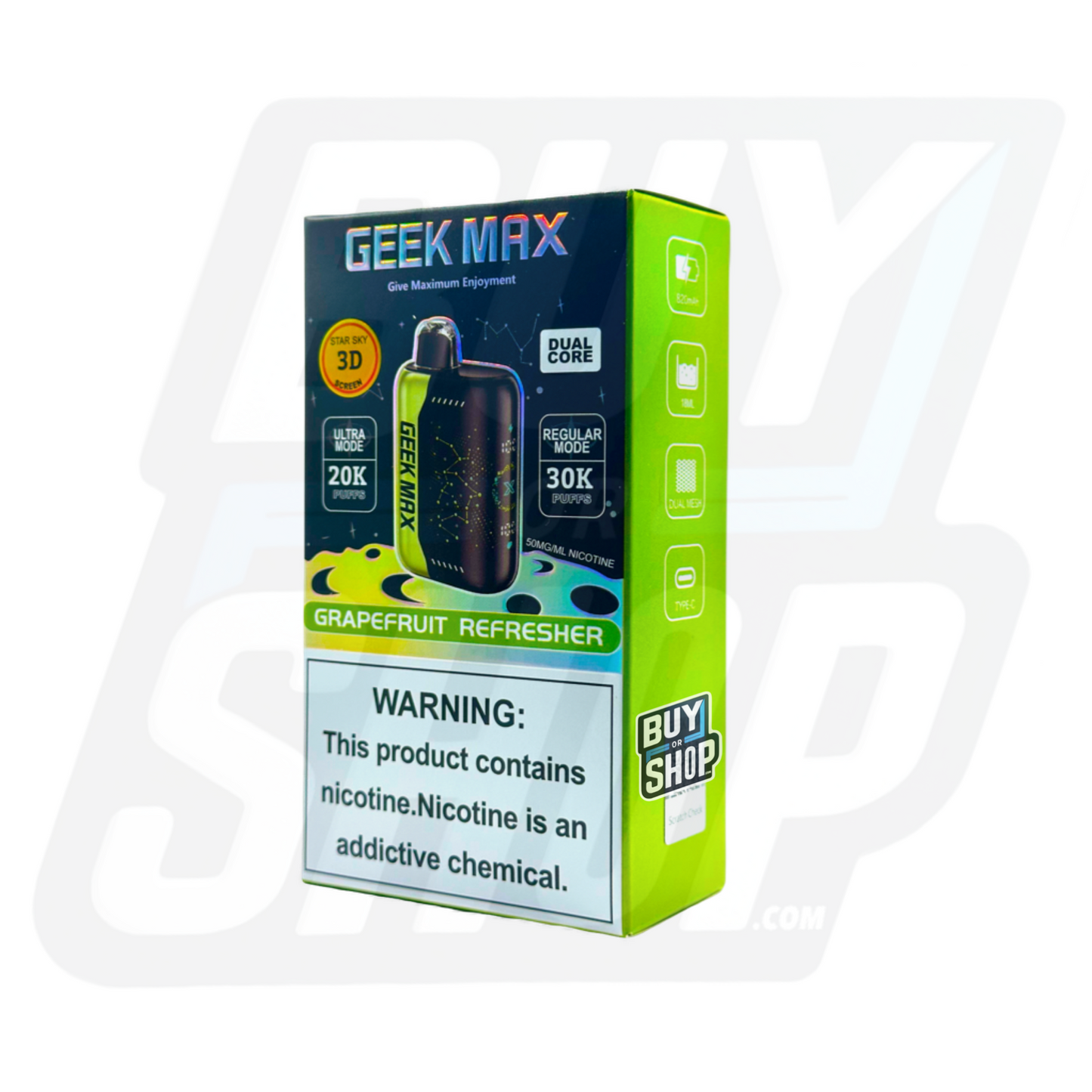 Geek Bar Pulse Max Grapefruit Refresher 30K 1-Pack