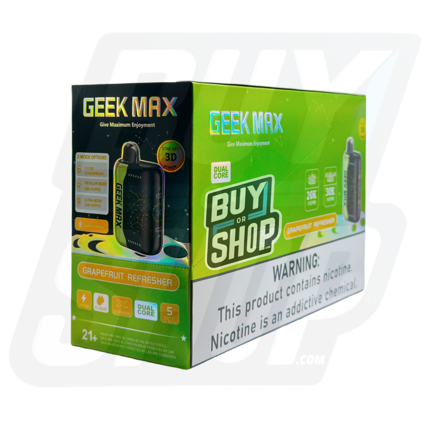 Geek Bar Pulse Max Grapefruit Refresher 30K 5-Pack