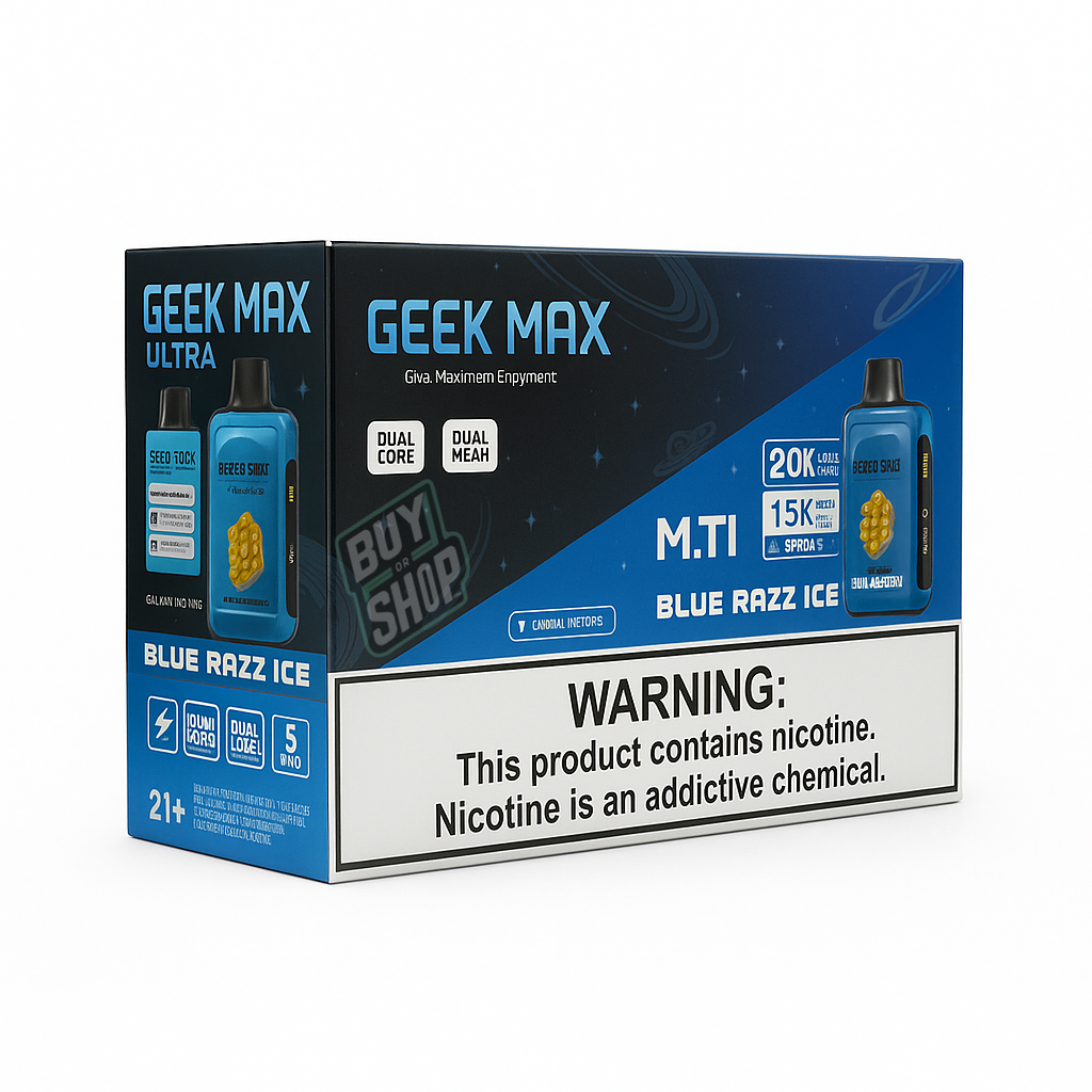Geek Max Ultra Blue Razz Ice 20K 5-Pack