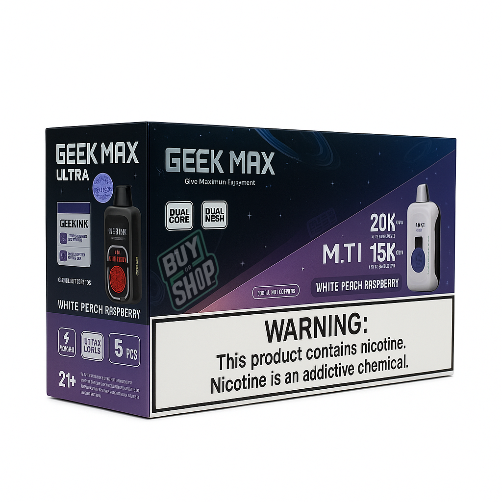 Geek Max Ultra White Peach Raspberry 20K 5-Pack