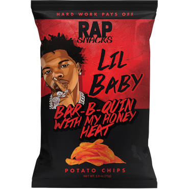 Rap Snacks - Lil Baby Bar-B-Quin with my Honey Heat Potato Chips 6-Pack
