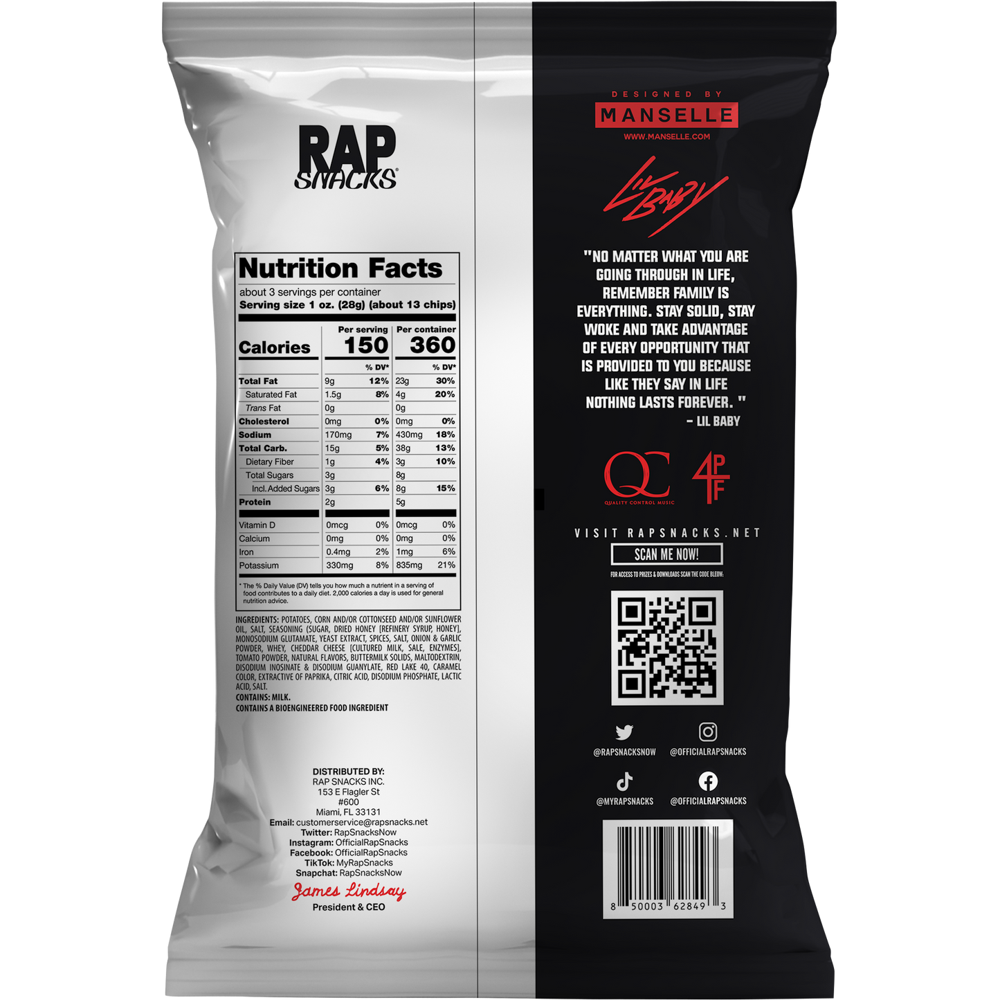 Rap Snacks - Lil Baby Bar-B-Quin with my Honey Heat Potato Chips 6-Pack