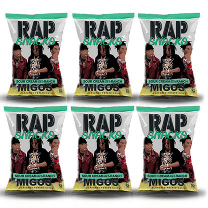 Rap Snacks - Migos Sour Cream With A Dab Of Ranch Chips 6-Pack