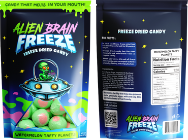 Alien Brain Freeze - Freeze Dried Watermelon Taffy Planets