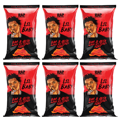 Rap Snacks - Lil Baby Bar-B-Quin with my Honey Heat Potato Chips 6-Pack