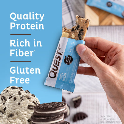 Cookies & Cream Protein Bars; Quality Protein, Rich in Fiber*, Gluten Free