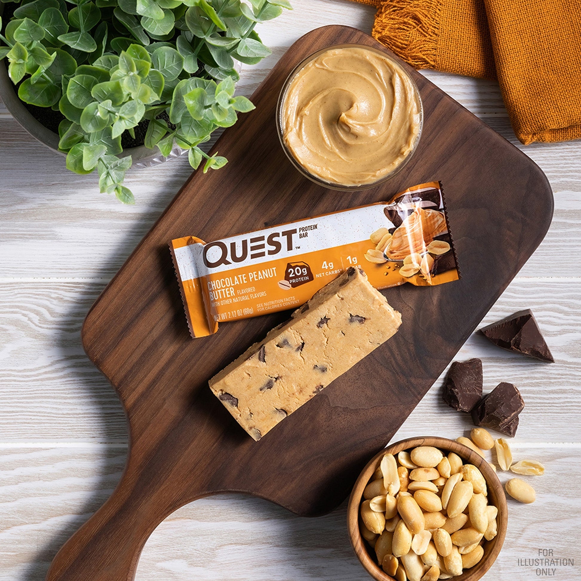 Chocolate Peanut Butter Protein Bar lifestyle image