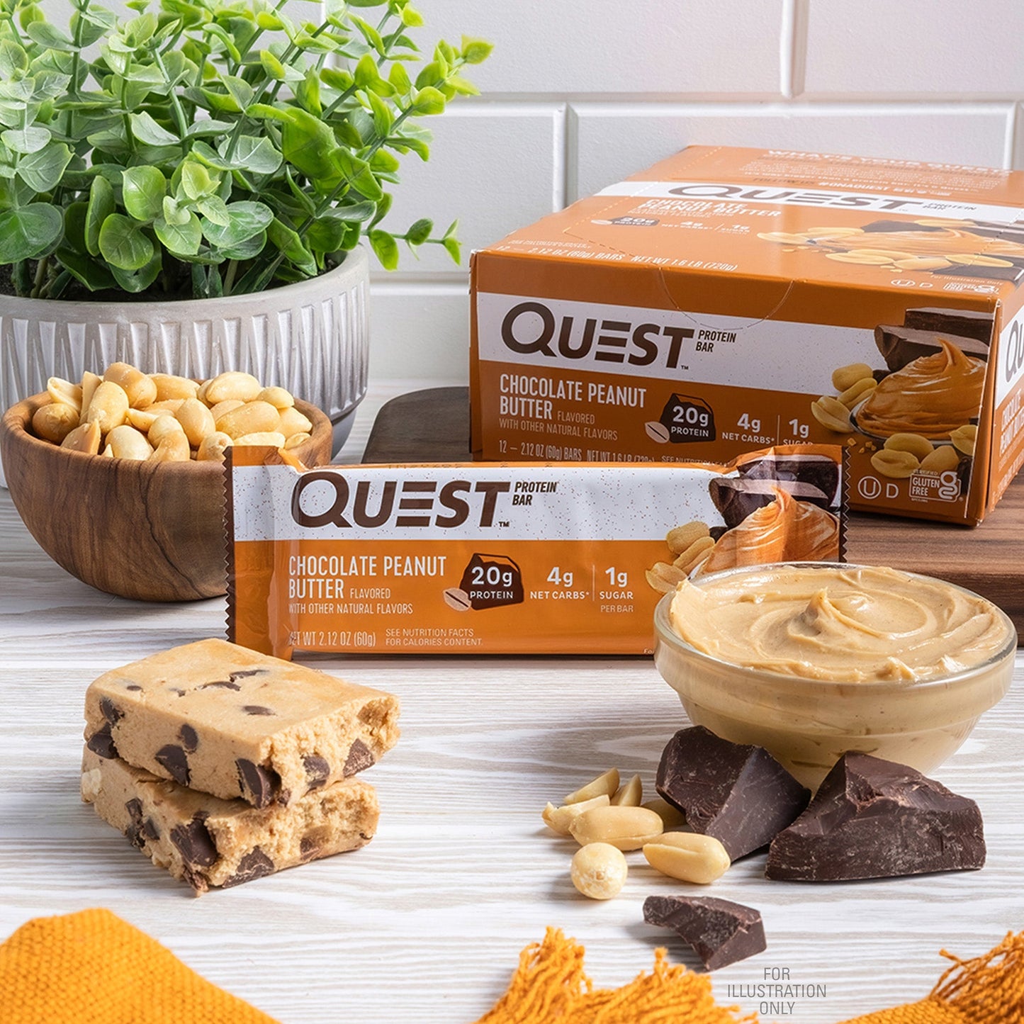 Chocolate Peanut Butter Protein Bar lifestyle image