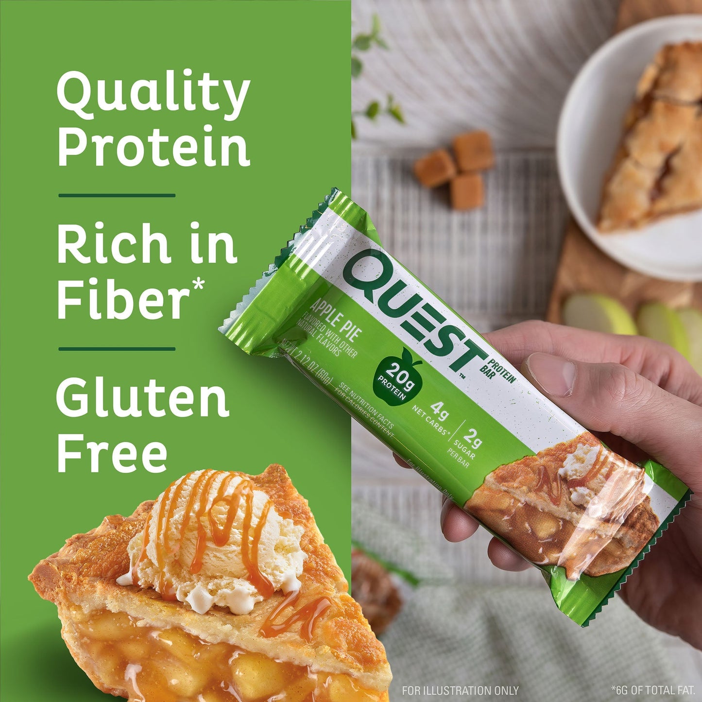 Apple Pie Protein Bars, Quality Protein, Rich in Fiber, and Gluten Free