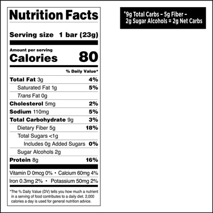 Mini Cookies & Cream Protein Bars Nutrition Facts