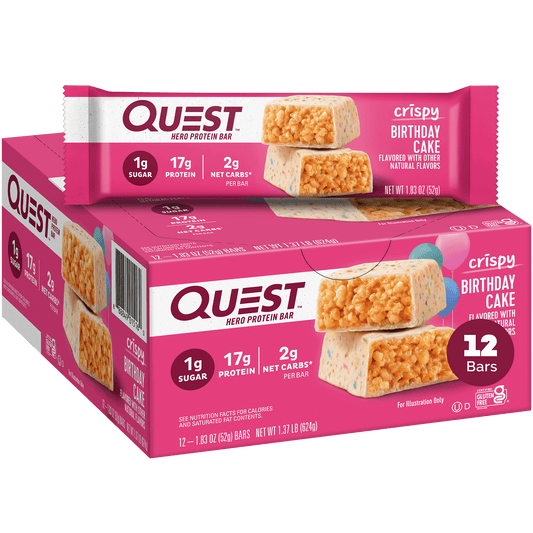 Quest - Birthday Cake Crispy Hero Bars 12-Pack