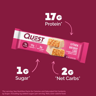 Quest - Birthday Cake Crispy Hero Bars 12-Pack