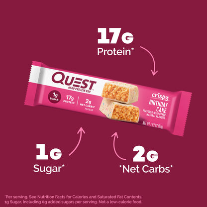 Quest - Birthday Cake Crispy Hero Bars 12-Pack