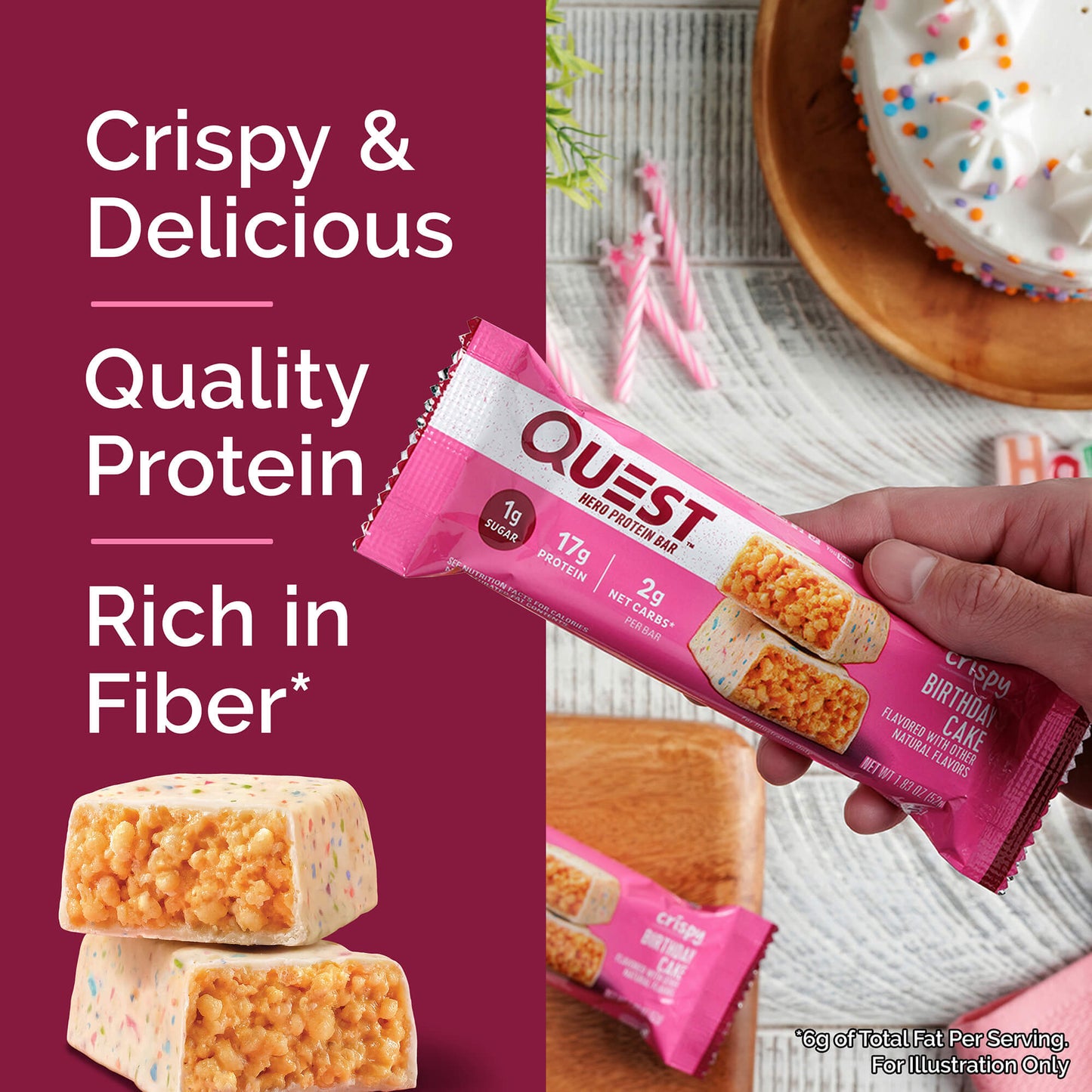 Quest - Birthday Cake Crispy Hero Bars 12-Pack