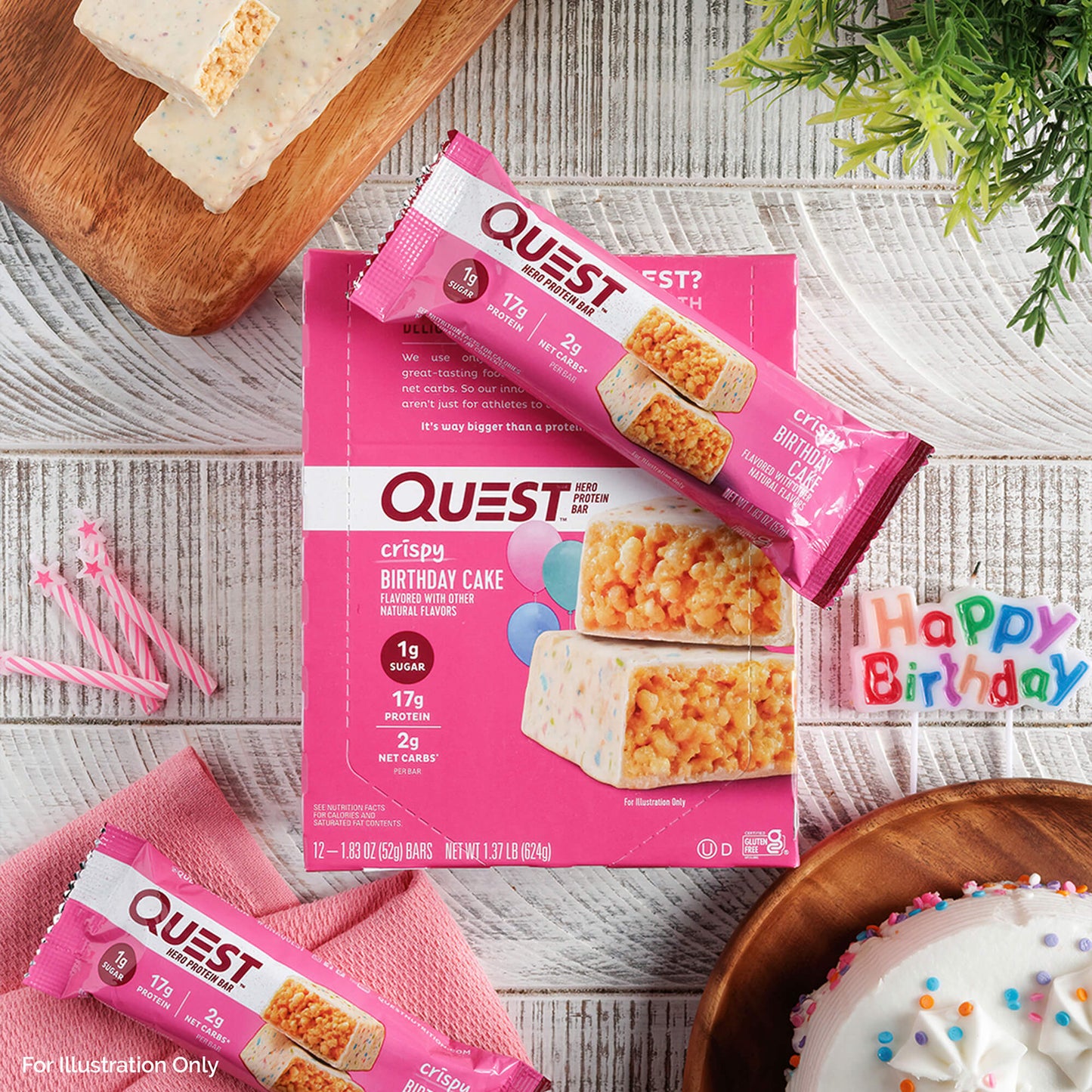 Quest - Birthday Cake Crispy Hero Bars 12-Pack