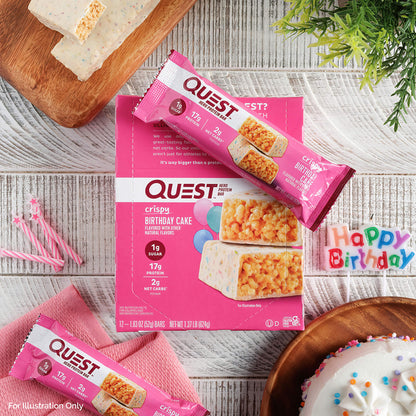 Quest - Birthday Cake Crispy Hero Bars 12-Pack
