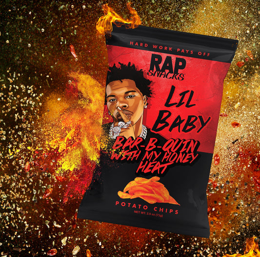 Rap Snacks - Lil Baby Bar-B-Quin with my Honey Heat Potato Chips 6-Pack